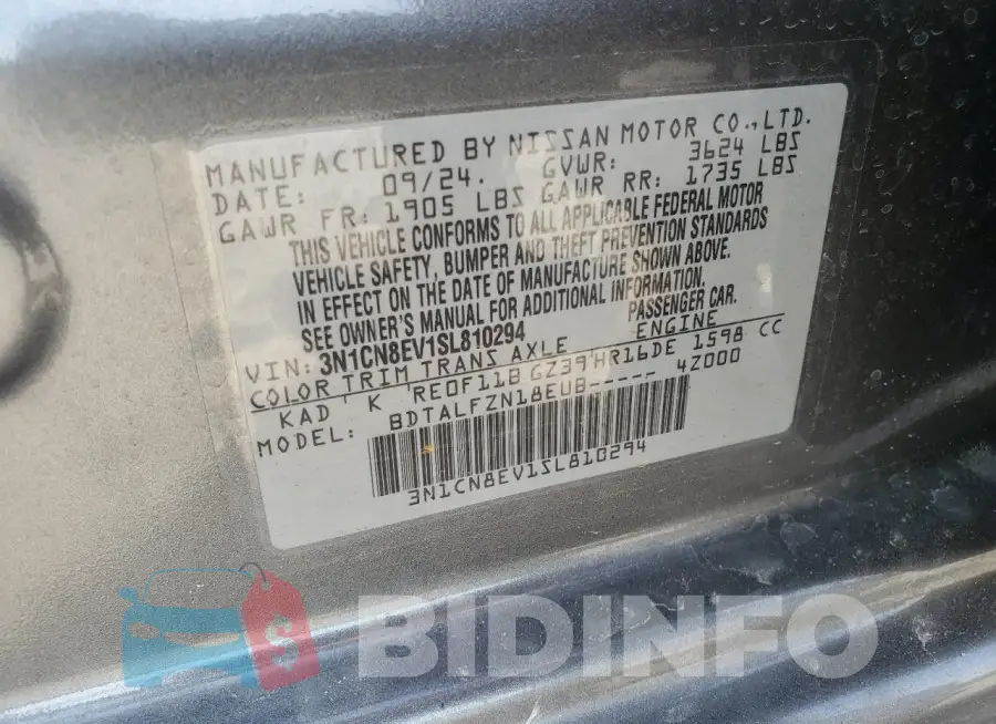 3N1CN8EV1SL810294 Photo# 12