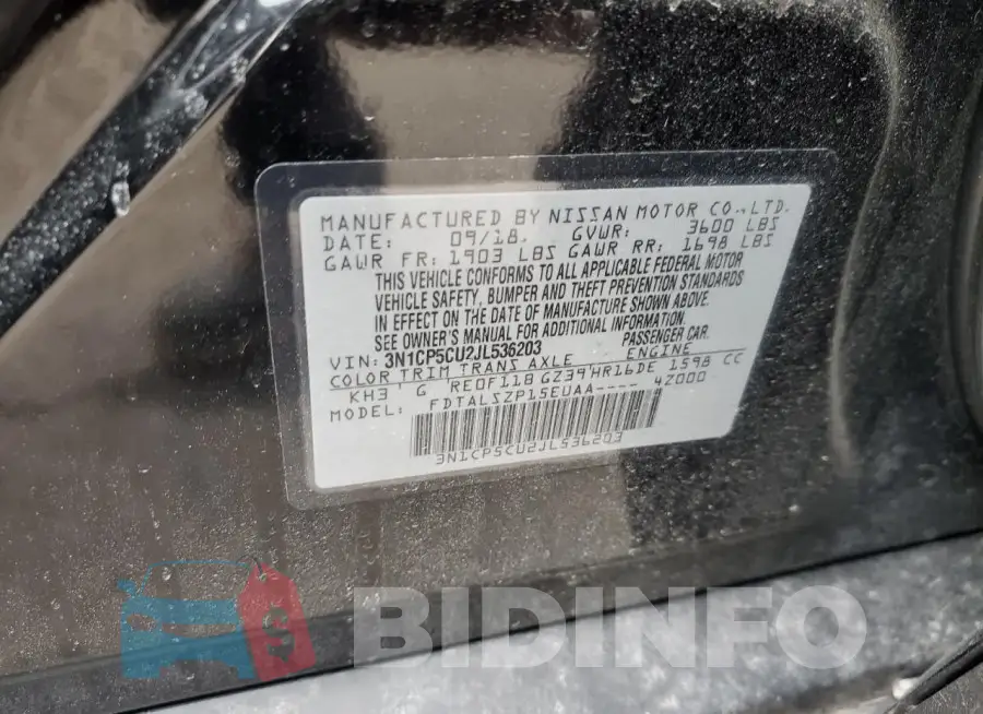 3N1CP5CU2JL536203 Photo# 13
