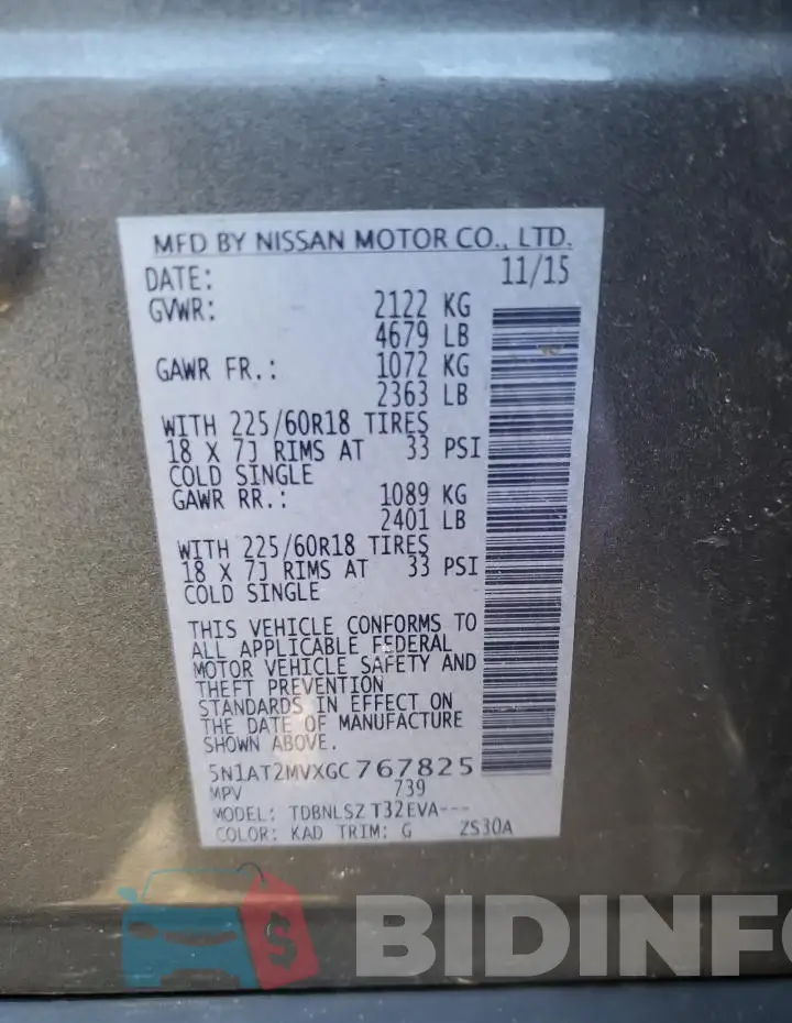 5N1AT2MVXGC767825 Photo# 13