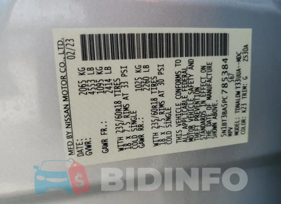 5N1BT3BA5PC785384 Photo# 12