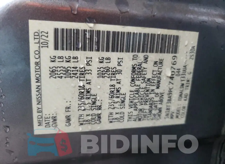 5N1BT3BA9PC740769 Photo# 13