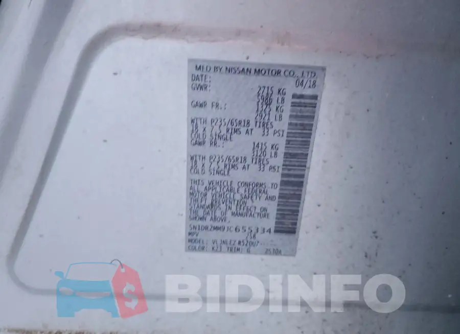 5N1DR2MM9JC655334 Photo# 13