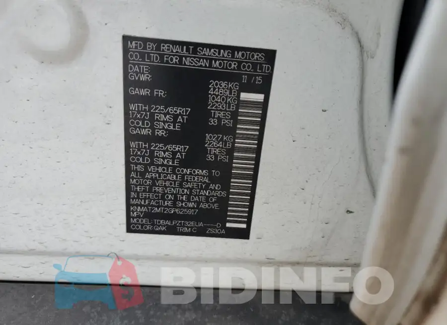 KNMAT2MT2GP625917 Photo# 13
