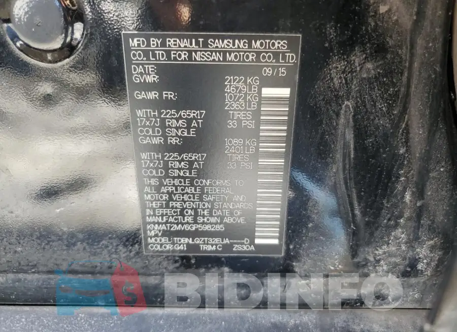 KNMAT2MV6GP598285 Photo# 13