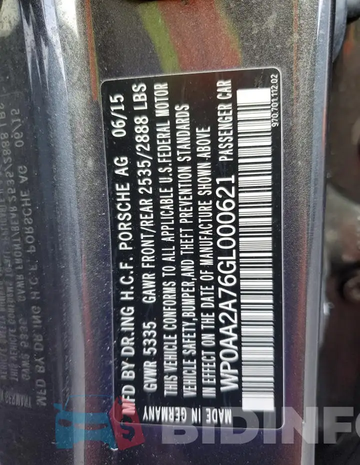 WP0AA2A76GL000621 Photo# 12