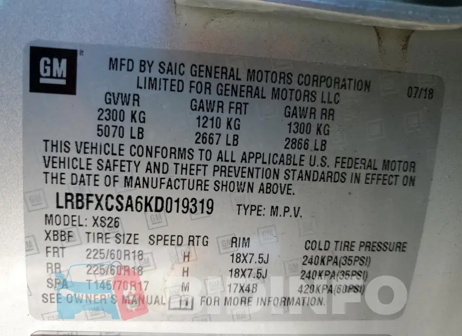 LRBFXCSA6KD019319 Photo# 14