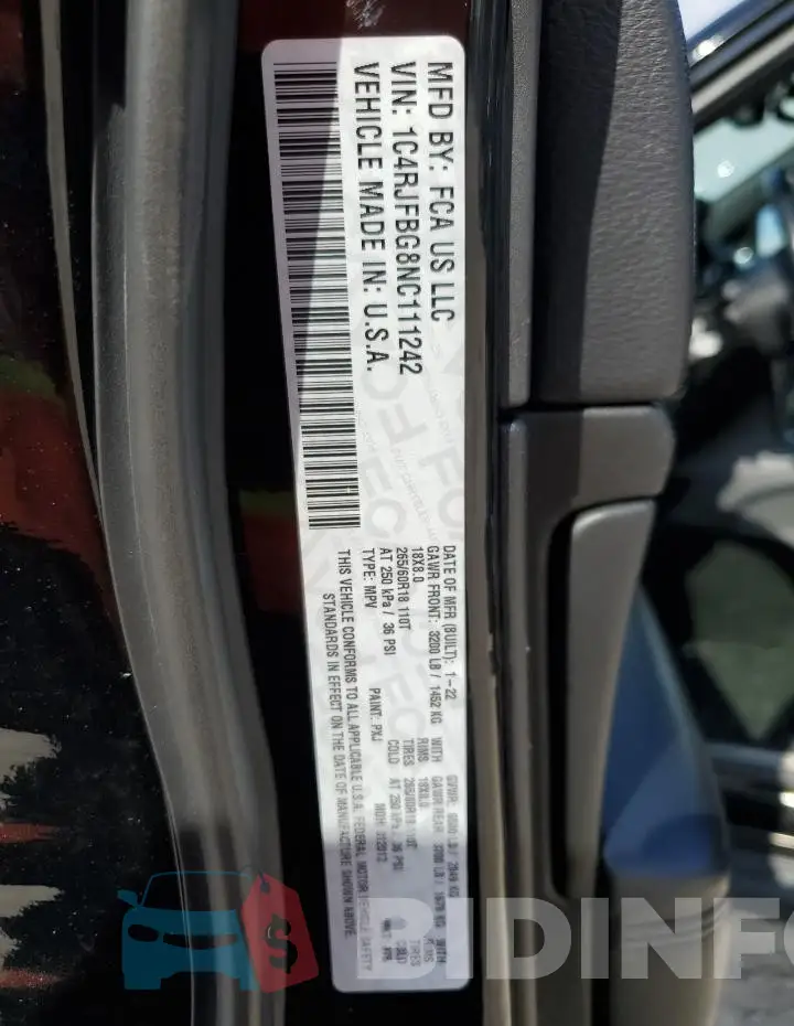 1C4RJFBG8NC111242 Photo# 14