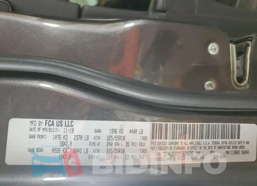 3C4NJCBBXKT654626 Photo# 12