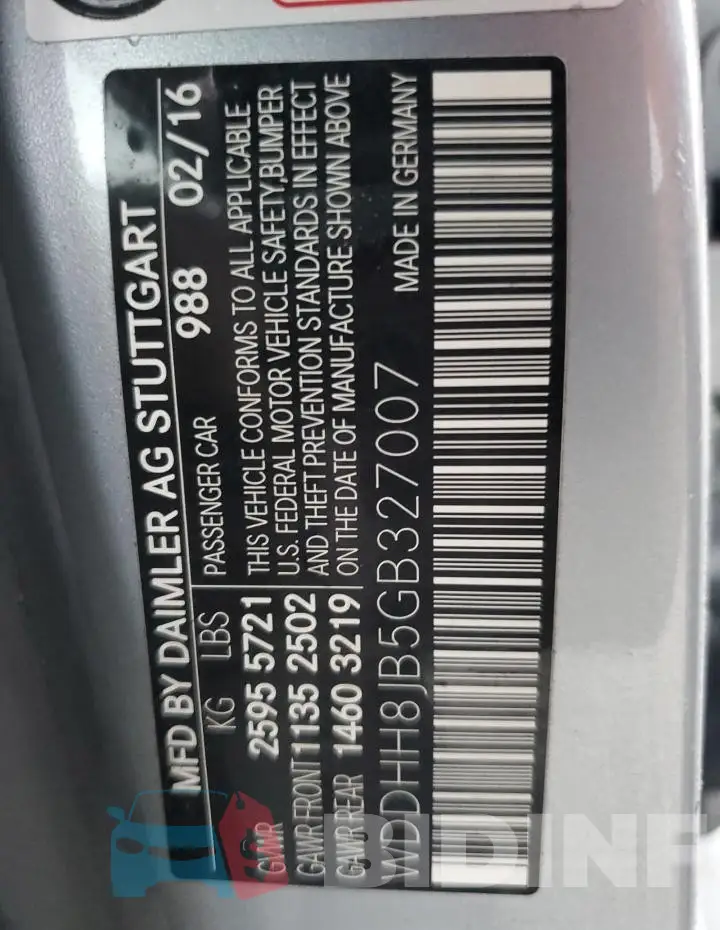 WDDHH8JB5GB327007 Photo# 14