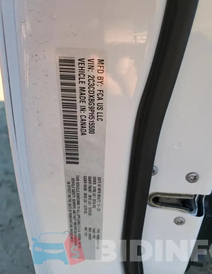 2C3CDXBG9PH515500 Photo# 13