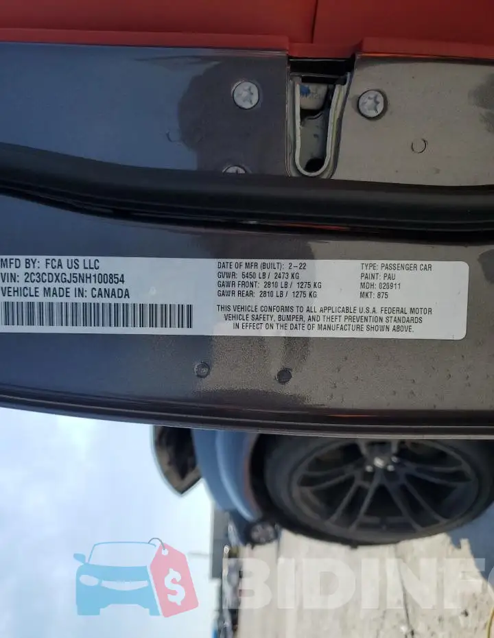 2C3CDXGJ5NH100854 Photo# 13
