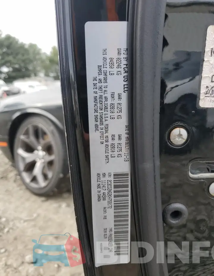 2C3CDZAG2KH759172 Photo# 12
