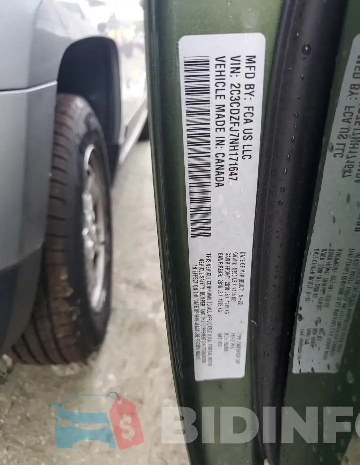 2C3CDZFJ7NH171647 Photo# 13