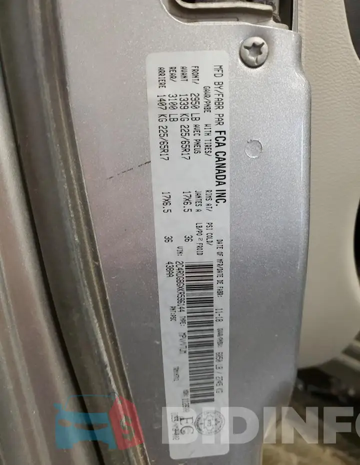 2C4RDGBGXKR596144 Photo# 14