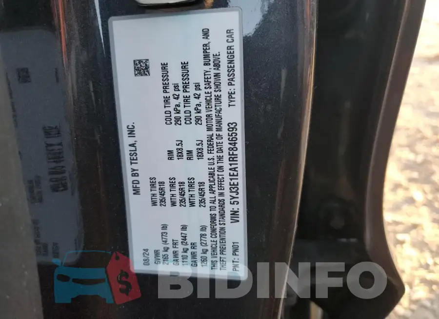 5YJ3E1EA1RF846593 Photo# 12
