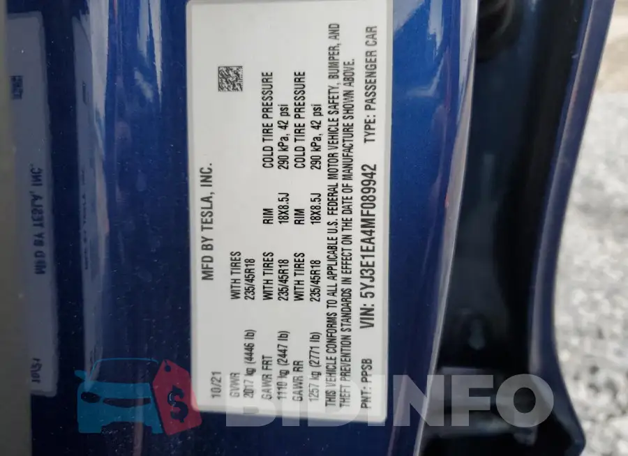 5YJ3E1EA4MF089942 Photo# 12