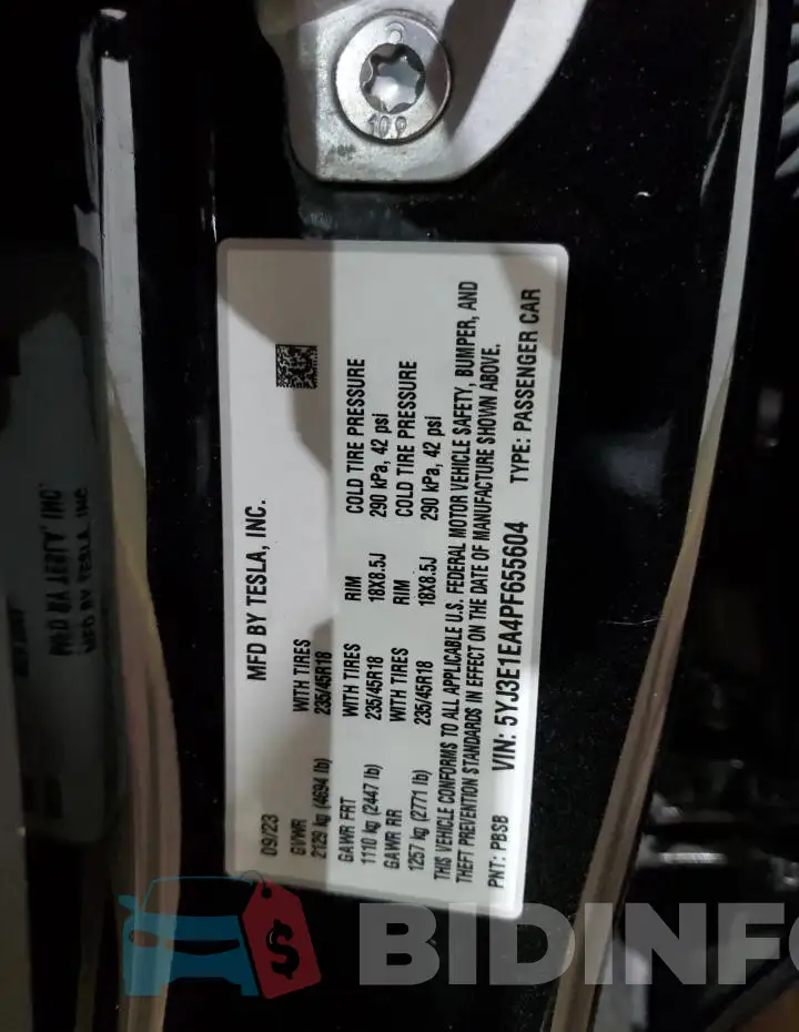 5YJ3E1EA4PF655604 Photo# 12
