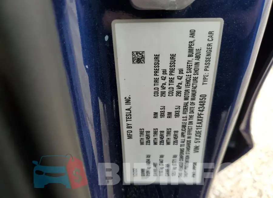 5YJ3E1EAXPF434850 Photo# 12