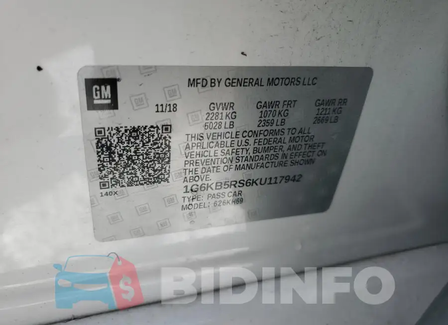 1G6KB5RS6KU117942 Photo# 12