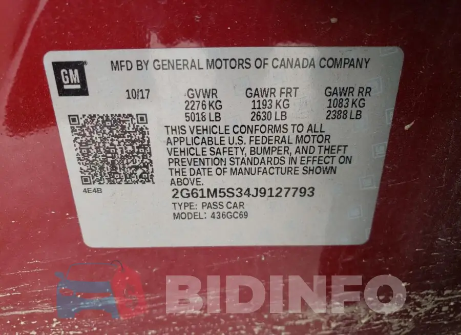 2G61M5S34J9127793 Photo# 12