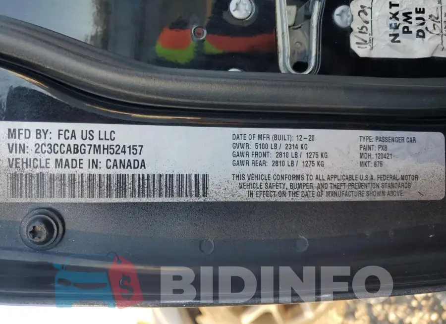 2C3CCABG7MH524157 Photo# 12