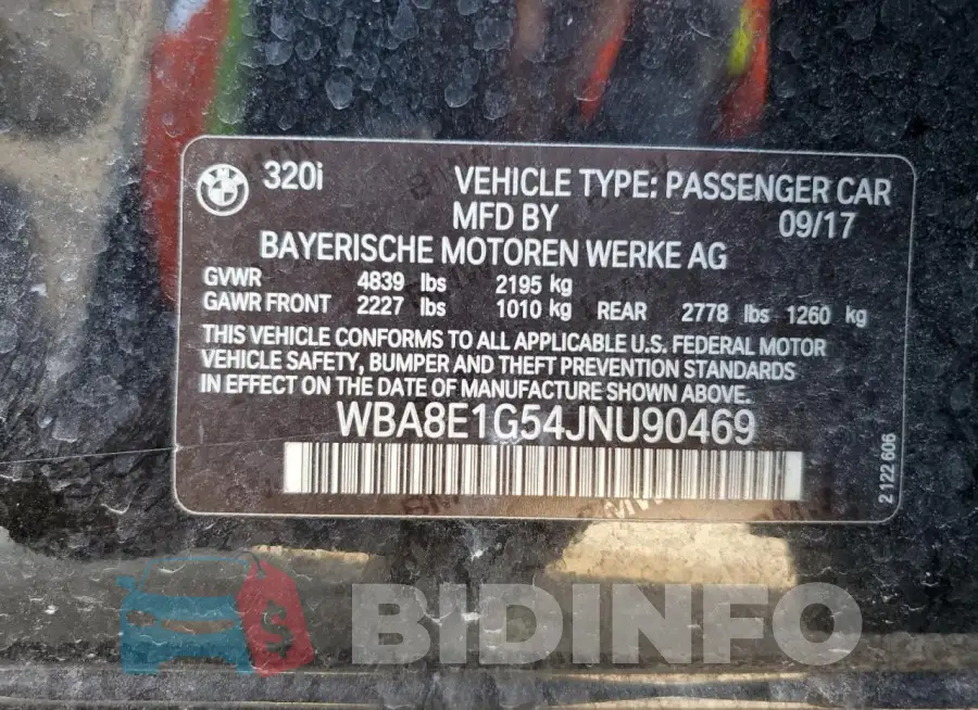 WBA8E1G54JNU90469 Photo# 12