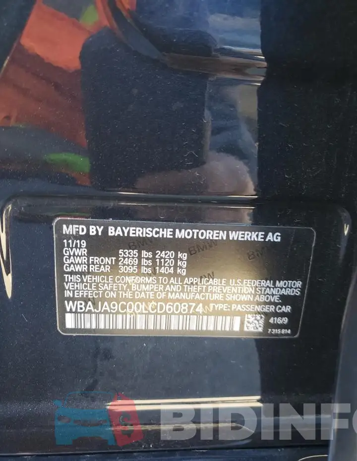 WBAJA9C00LCD60874 Photo# 12