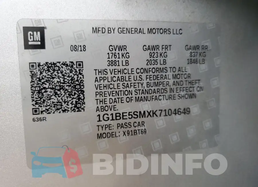 1G1BE5SMXK7104649 Photo# 12