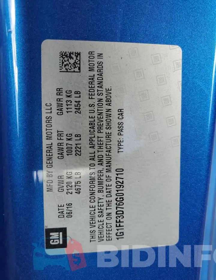 1G1FF3D76G0192710 Photo# 12
