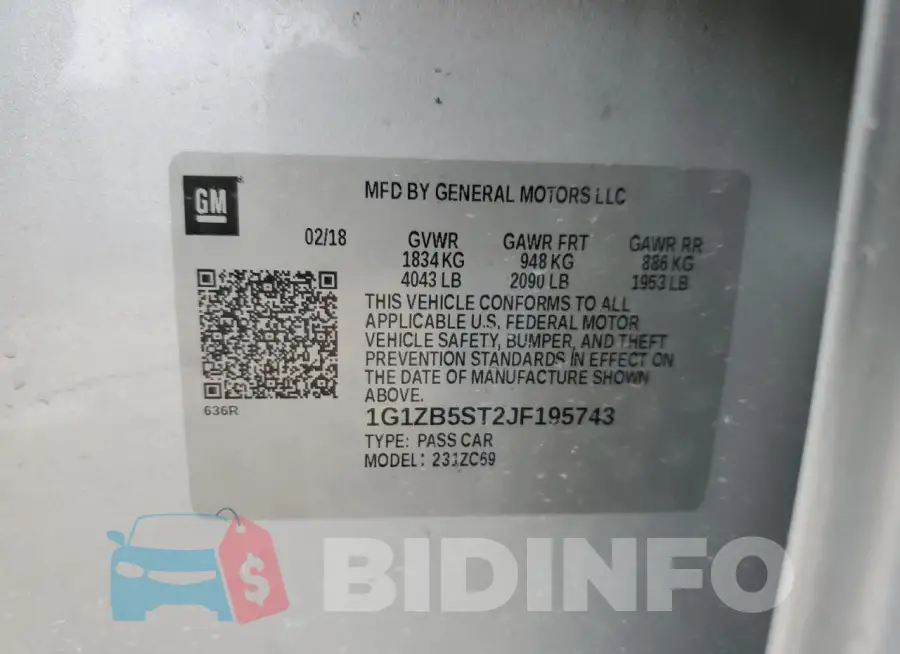 1G1ZB5ST2JF195743 Photo# 12