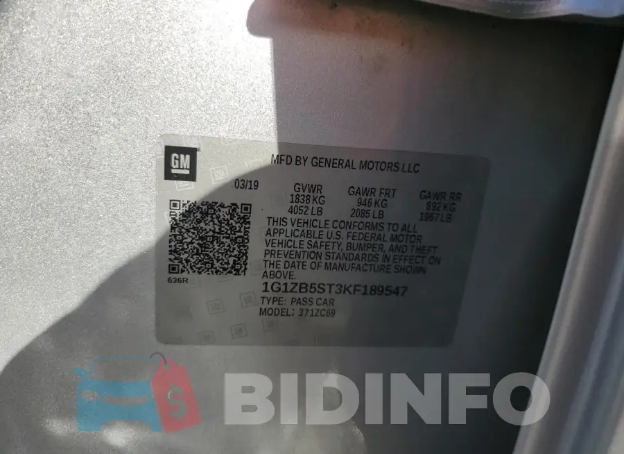 1G1ZB5ST3KF189547 Photo# 12