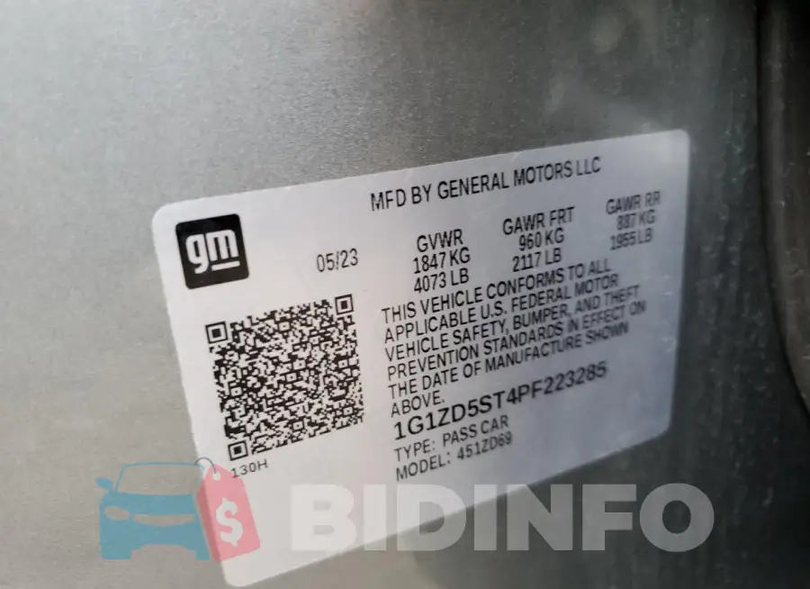 1G1ZD5ST4PF223285 Photo# 13