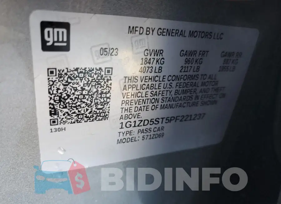 1G1ZD5ST5PF221237 Photo# 13