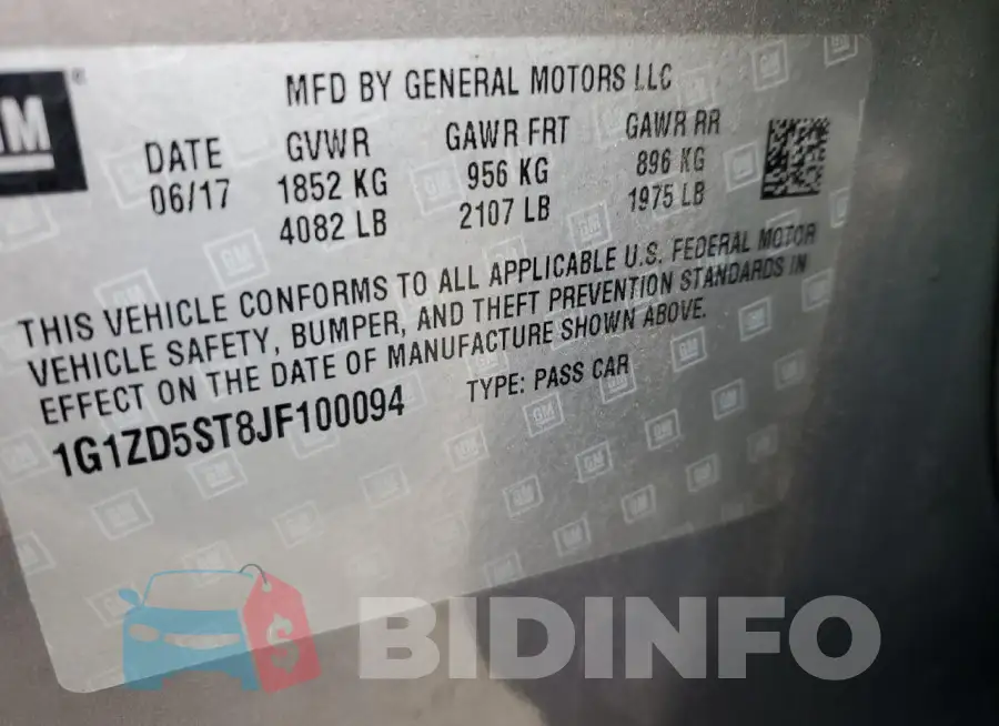 1G1ZD5ST8JF100094 Photo# 13