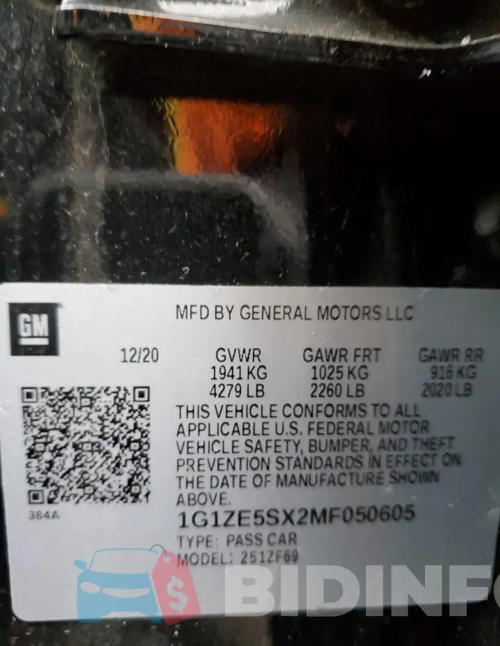 1G1ZE5SX2MF050605 Photo# 12