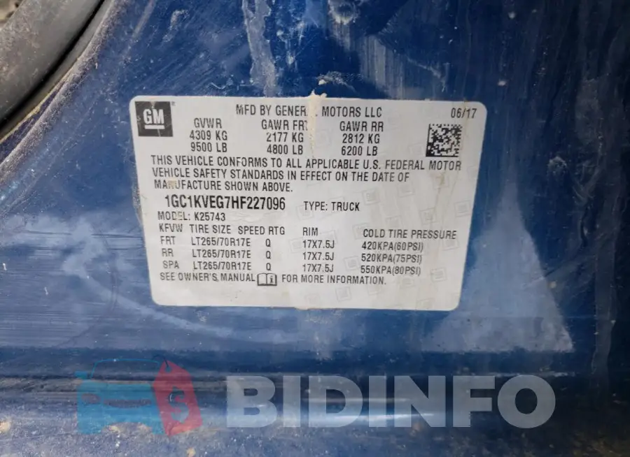 1GC1KVEG7HF227096 Photo# 12