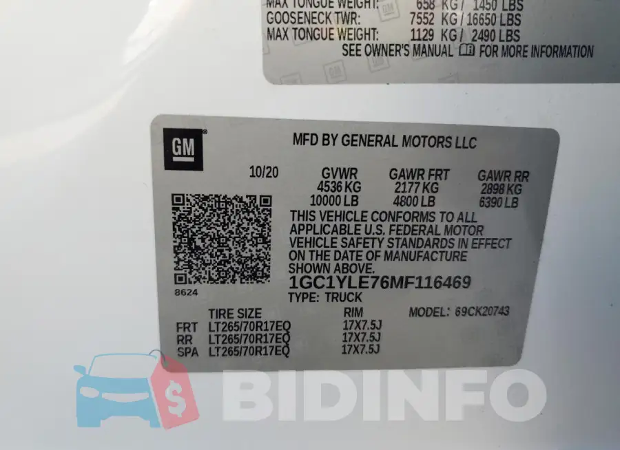 1GC1YLE76MF116469 Photo# 12