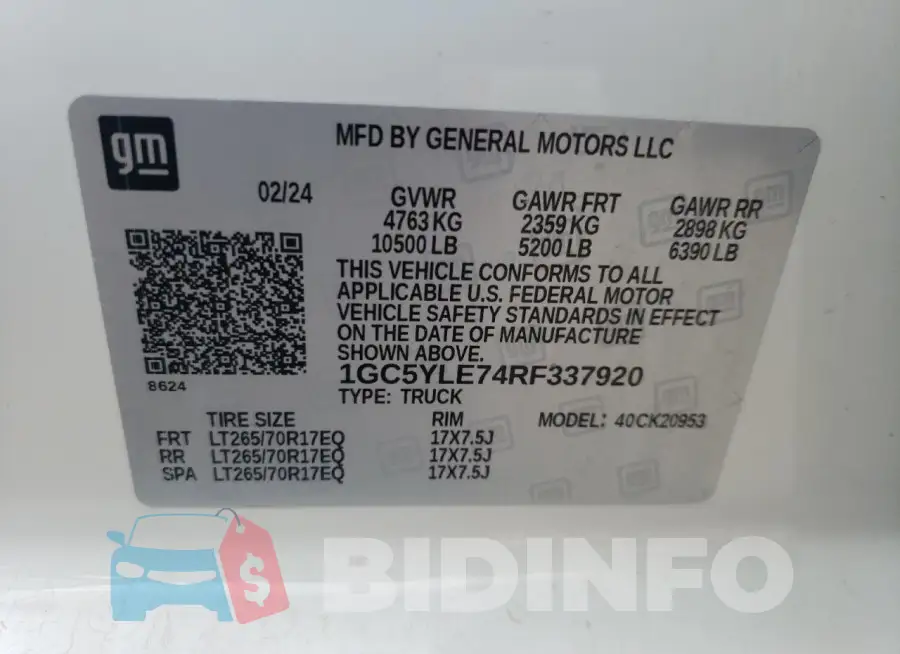 1GC5YLE74RF337920 Photo# 13