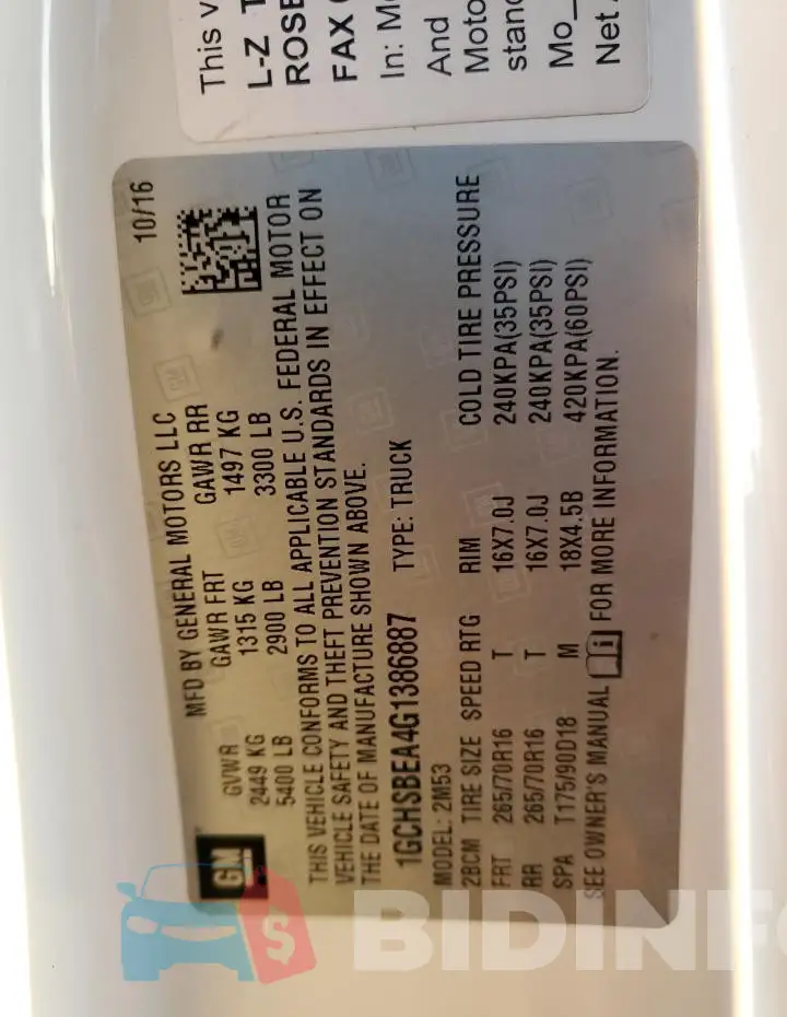 1GCHSBEA4G1386887 Photo# 12