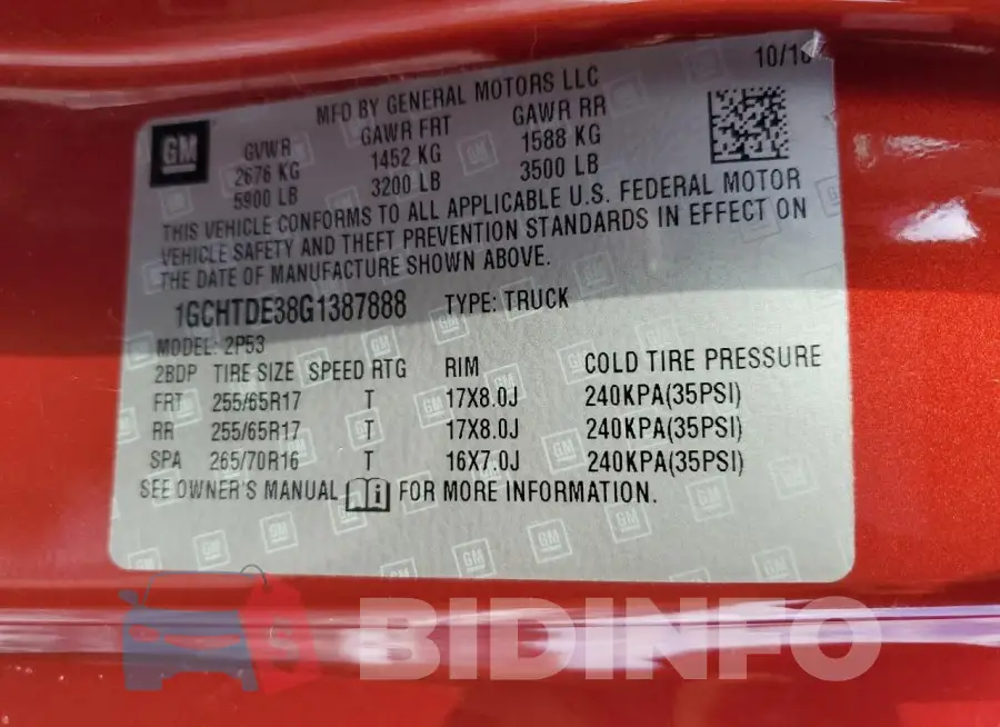 1GCHTDE38G1387888 Photo# 12