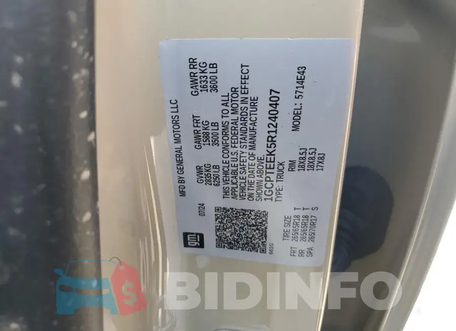 1GCPTEEK5R1240407 Photo# 12