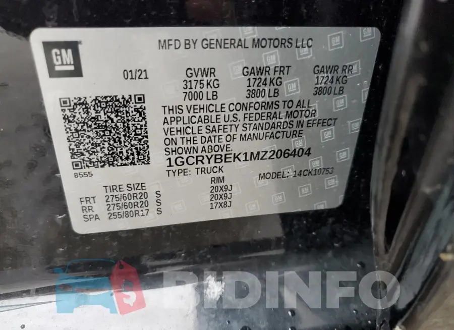 1GCRYBEK1MZ206404 Photo# 12
