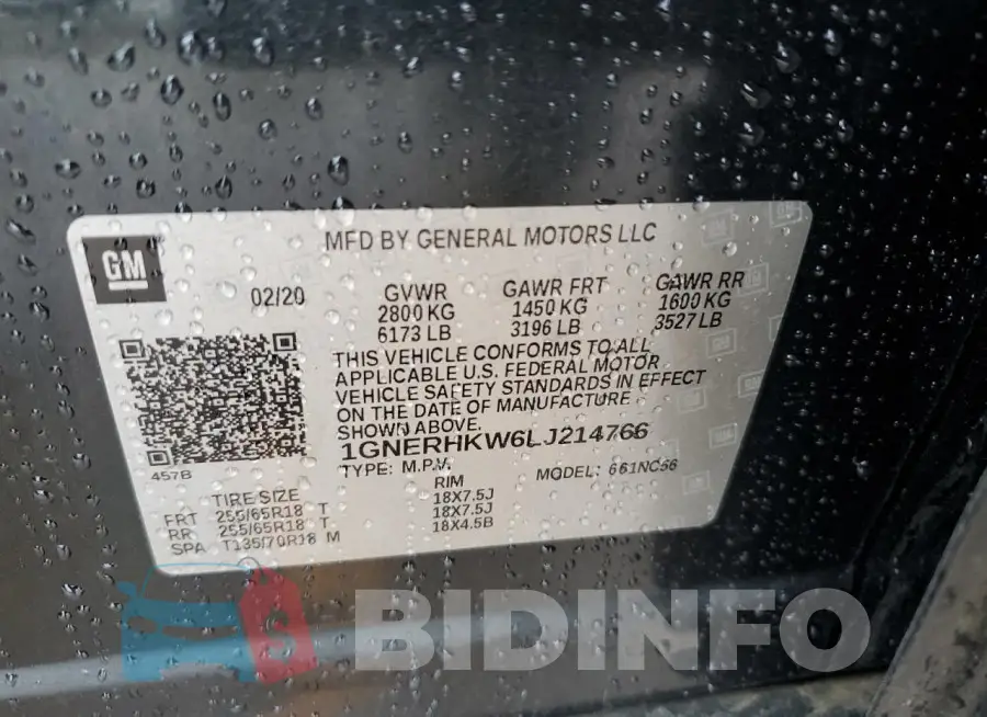 1GNERHKW6LJ214766 Photo# 12