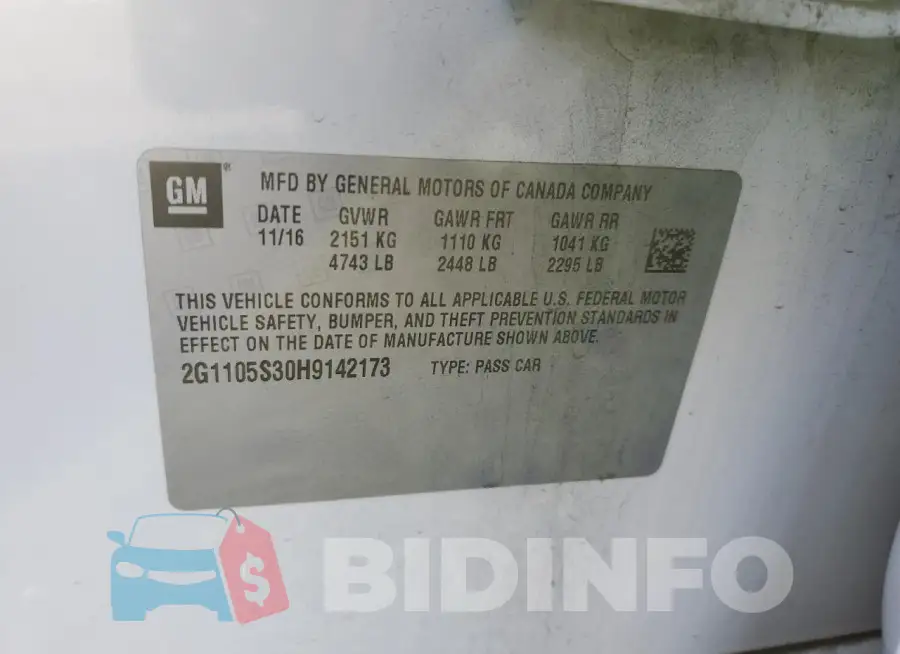 2G1105S30H9142173 Photo# 12