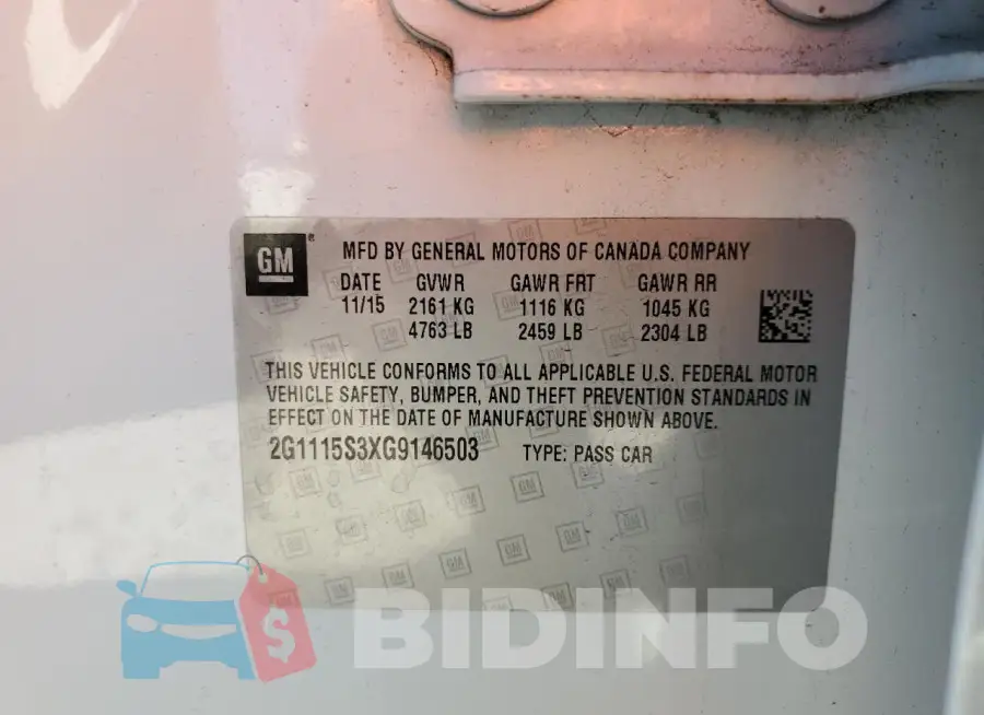 2G1115S3XG9146503 Photo# 12