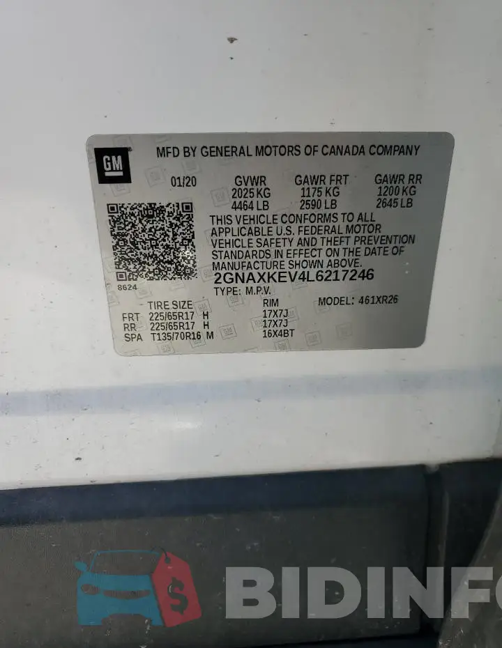 2GNAXKEV4L6217246 Photo# 13