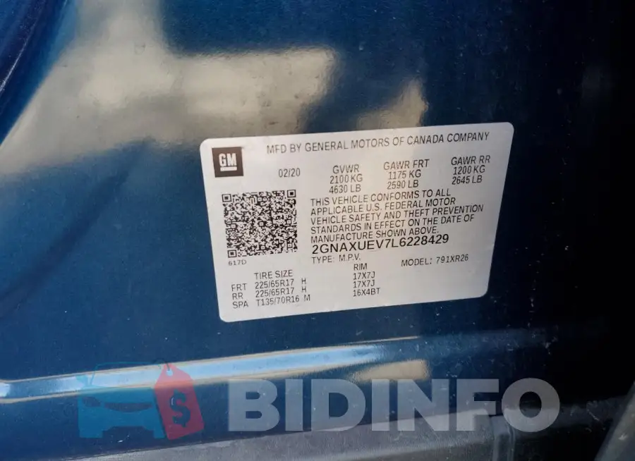 2GNAXUEV7L6228429 Photo# 13