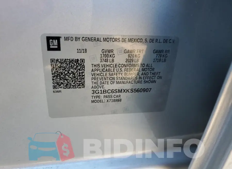 3G1BC6SMXKS560907 Photo# 13