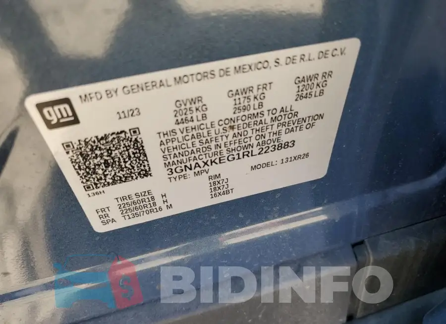 3GNAXKEG1RL223883 Photo# 13