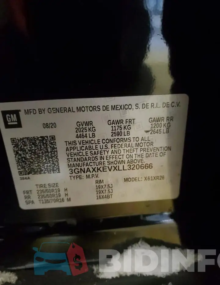 3GNAXKEVXLL320666 Photo# 14